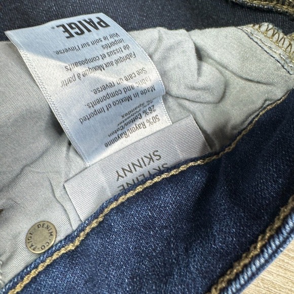 PAIGE Skyline Skinny Jeans Stretch Denim Low Rise Dark Wash Women 26 - Picture 5 of 10